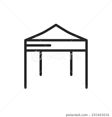 Camp Canopy Icon Vector Line