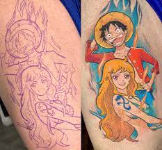 Luffy and Nami Tattoo done at Sinnertattoostudio : r/OnePiece