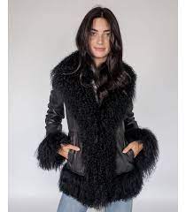 Leather Jacket With Mongolian Lamb Fur