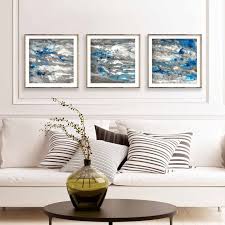 Large Abstract Painting Print Set Of 3