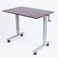 Sdadi crank adjustable standing desk,sit to stand office desk with solid wood desk top and heavy duty steel frame, black frame/teak top. Luxor 48 High Speed Crank Adjustable Stand Up Desk The Home Depot Canada