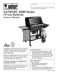 weber gas grill 1000 series user manual
