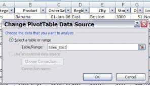 locate source data for a pivot table