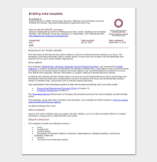 Briefing Note Template 8 Samples Examples