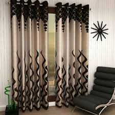 brown window door curtains for