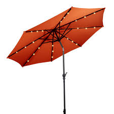 10 Ft Patio Solar Umbrella With Crank