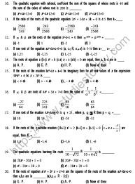 Jee Mathematics Quadratic Equation Mcqs