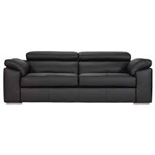 3 Seater Leather Sofa Black