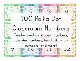 Polka Dot Number Squares Student Numbers Calendar Numbers 100s Chart Numbers