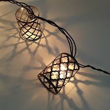 moroccan black lantern string lights