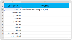 How To Spell Out Or Convert Numbers To English Words In Excel