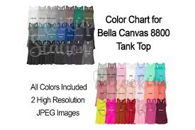 Bella Canvas 8800 Tank Top Color Chart Digital Color Swatch