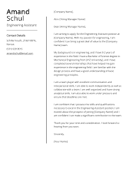 engineering istant cover letter