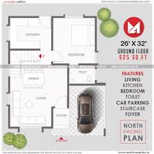 26 X 32 Perfect North Facing House Plan