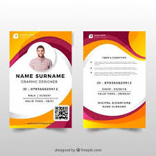 An id card worn around your neck helps others, indicating your status and recognition. 43 Free Id Card Template With Flat Design Download By Id Card Template With Flat Design Cards Design Templates