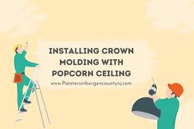 installing crown molding with popcorn