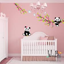 Panda Wall Decals With Cherry Blossom