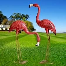 metal flamingo garden statues decor