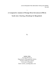 Doc A Comparative Analysis Of Foreign Direct Investment