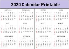 Free Printable Calendar 2020 Template In Pdf Excel Word