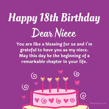 18th birthday wishes for niece