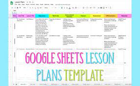 google sheets lesson plan template