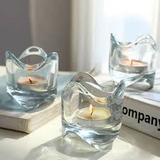 Clear Glass Tealight Candle Holder