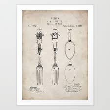 Kitchen Fork Spoon Patent Chef Cook