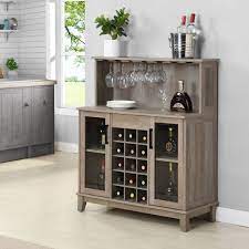 wine bar cabinet with glass doors