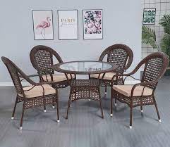 wicker and rattan 4 seater dining