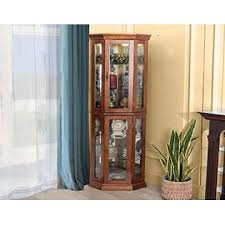 Shop glass curio display cabinets at chairish, the design lover's marketplace for the best vintage and used furniture, decor and art. Good Gracious Good Gracious Corner Curio Cabinet With Tempered Glass Door And Light System 6 Tier With Adjustable Glass Shelves Display