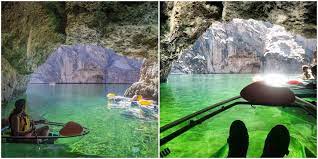 Hotel booking, rental cars, flight booking, travel packages Clear Kayaks In Arizona Are The Best Way To Explore An Emerald Cave Narcity