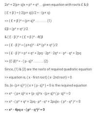 quadratic equation such that its roots