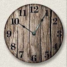 Old Barn Boards Round Wall Clock Large