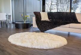 bowron white sheepskin oddly shaped rug