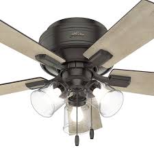 Hunter Fan 42 Crestfield 5 Blade Flush Mount Ceiling Fan With Pull Chain And Light Kit Included Reviews Wayfair
