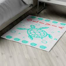 area rug nautical mat sea turtle
