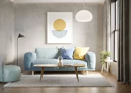 blue sofa an art canvas