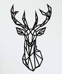 Geometric Deer Head Wood Wall Art