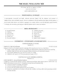 Medical resume examples & templates 1. Intensive Care Physician Templates Myperfectresume