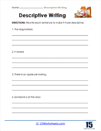 descriptive writing worksheets 15