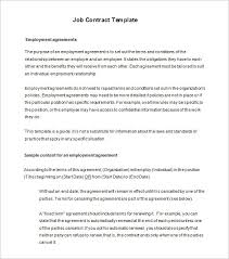 Template For Employment Contract Printable Schedule Template