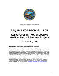 Request For Proposals For Retrospective Chart Review On