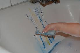 If the stain remains, mix a solution of 1/4 cup of chlorine bleach if safe for the fabric or 1/4 cup of oxygen bleach per gallon of cool water and soak for 30 minutes. Food Color Bathtub Painting Simple Fun For Kids