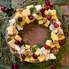 beautiful edible cheese wreath