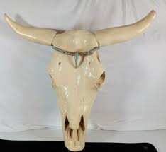 vintage 19 inch ceramic longhorn steer
