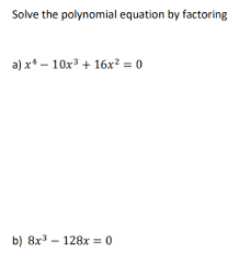 Answered Solve The Polynomial Equation