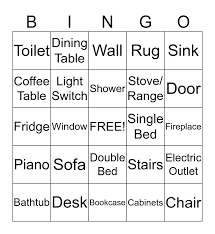 floor plan symbols bingo card