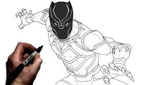 how to draw black panther step by