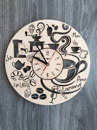 Coffee Wall Clock Best Wood Gift For